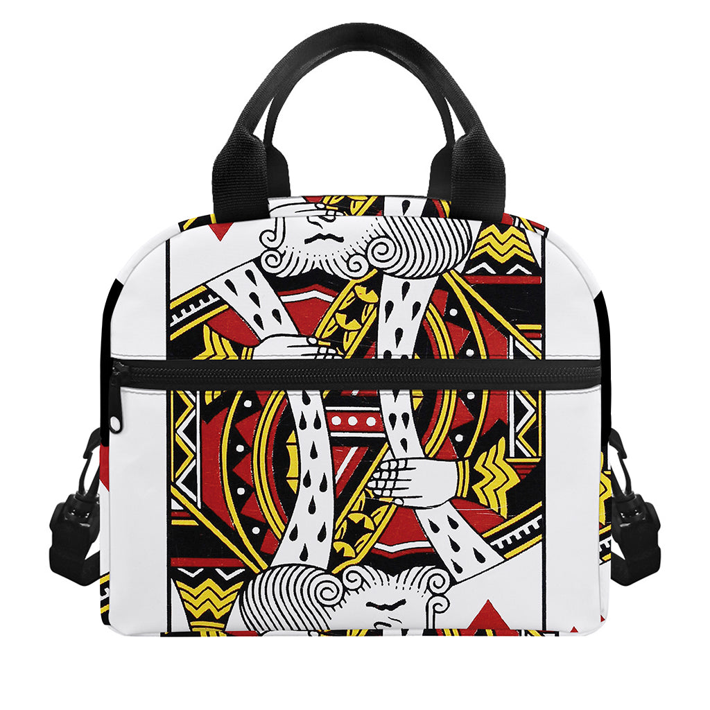 King Of Hearts Playing Card Print Insulated Lunch Bag