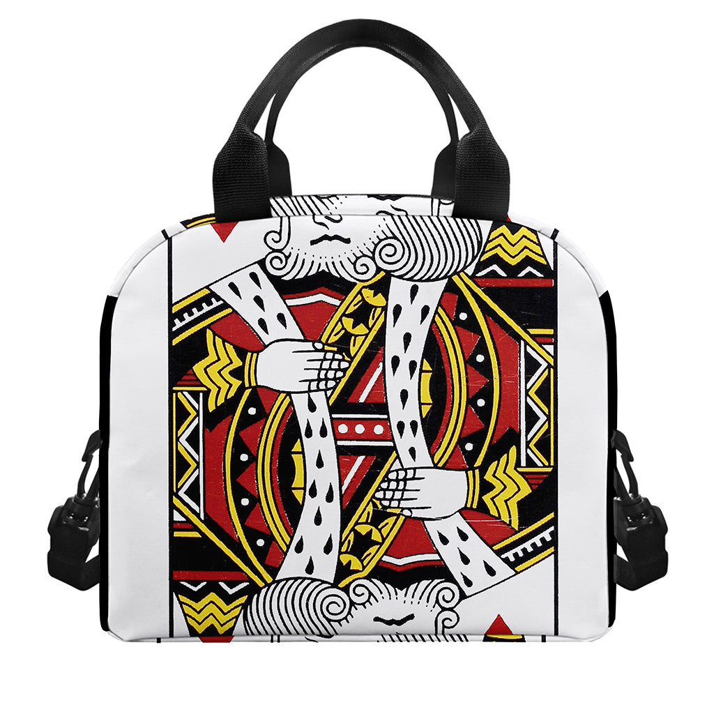 King Of Hearts Playing Card Print Insulated Lunch Bag