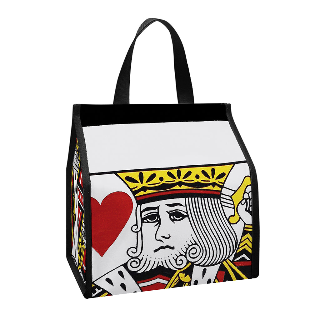 King Of Hearts Playing Card Print Insulated Lunch Tote