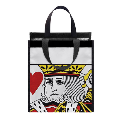 King Of Hearts Playing Card Print Insulated Lunch Tote
