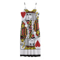 King Of Hearts Playing Card Print Jersey Midi Cami Dress