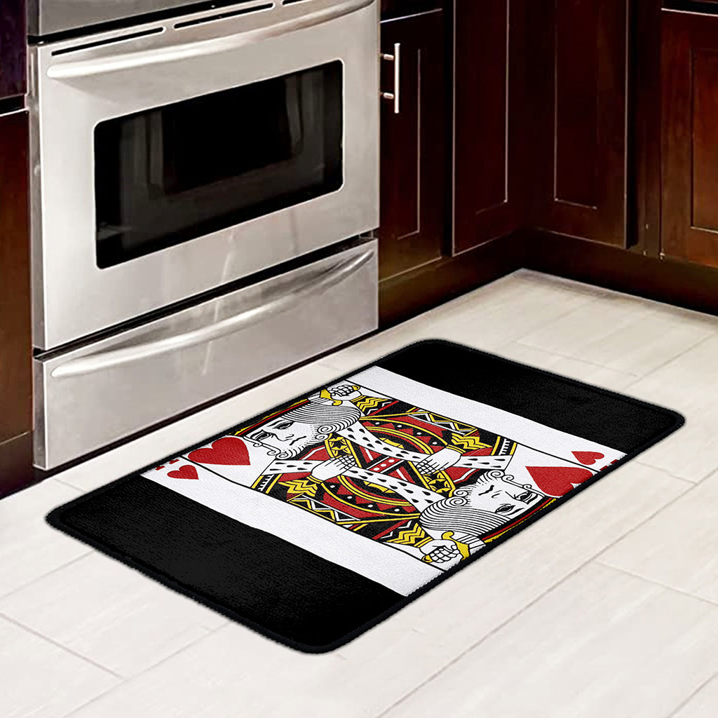 King Of Hearts Playing Card Print Kitchen Mat