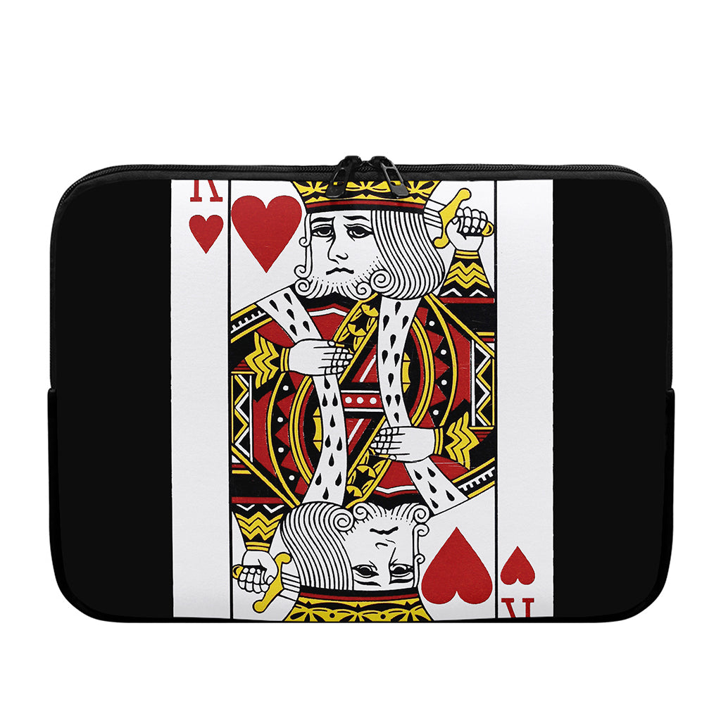 King Of Hearts Playing Card Print Laptop Sleeve