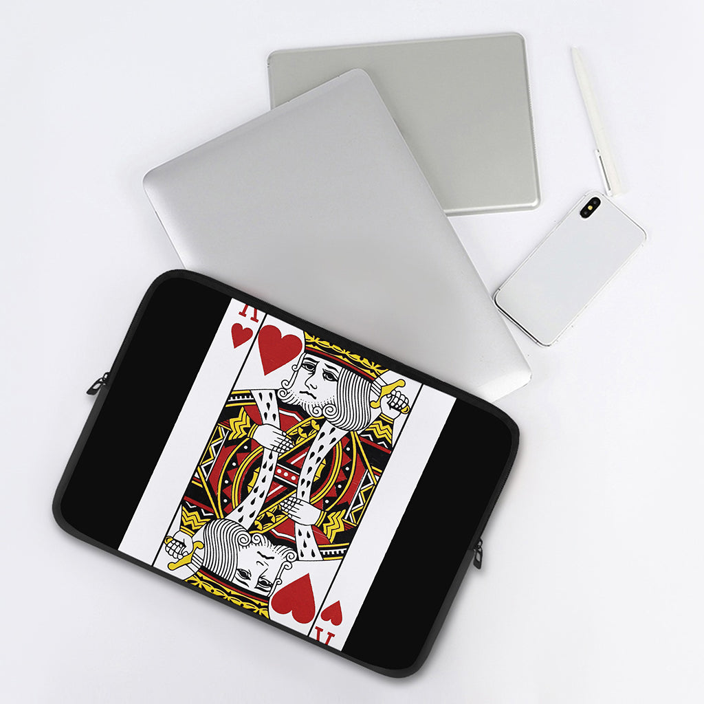King Of Hearts Playing Card Print Laptop Sleeve