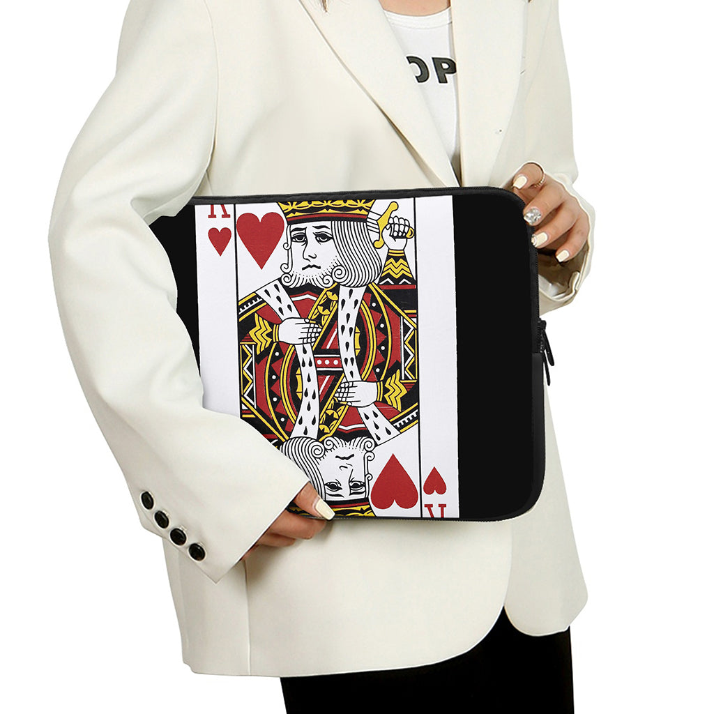 King Of Hearts Playing Card Print Laptop Sleeve