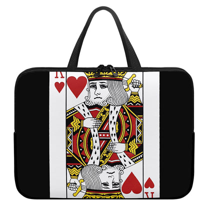 King Of Hearts Playing Card Print Laptop Sleeve With Handle