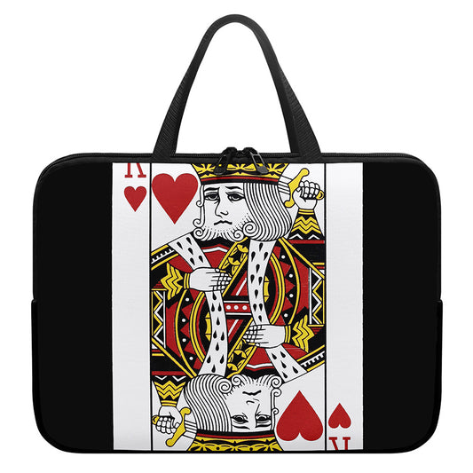 King Of Hearts Playing Card Print Laptop Sleeve With Handle