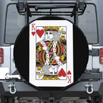 King Of Hearts Playing Card Print Leather Spare Tire Cover
