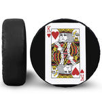 King Of Hearts Playing Card Print Leather Spare Tire Cover