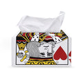 King Of Hearts Playing Card Print Leather Tissue Box Cover