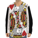 King Of Hearts Playing Card Print Long Sleeve Baseball Jersey