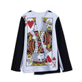 King Of Hearts Playing Card Print Long Sleeve Short Coat