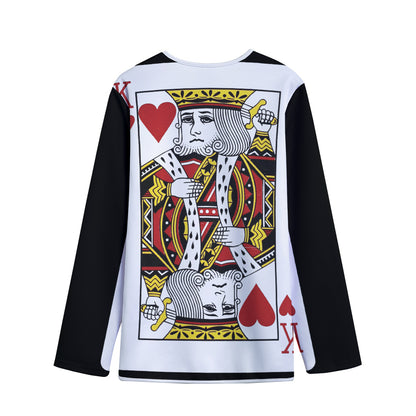 King Of Hearts Playing Card Print Long Sleeve Short Coat