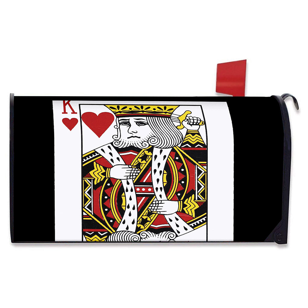 King Of Hearts Playing Card Print Mailbox Cover