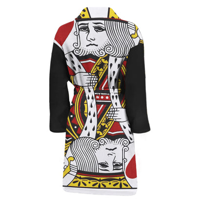 King Of Hearts Playing Card Print Men's Bathrobe