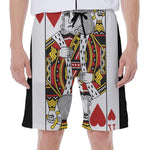 King Of Hearts Playing Card Print Men's Beach Shorts