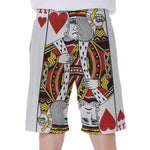 King Of Hearts Playing Card Print Men's Beach Shorts