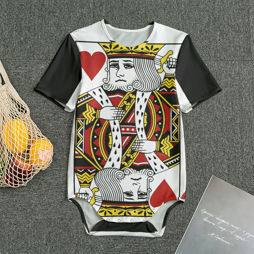 King Of Hearts Playing Card Print Men's Bodysuit