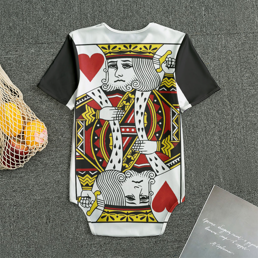 King Of Hearts Playing Card Print Men's Bodysuit