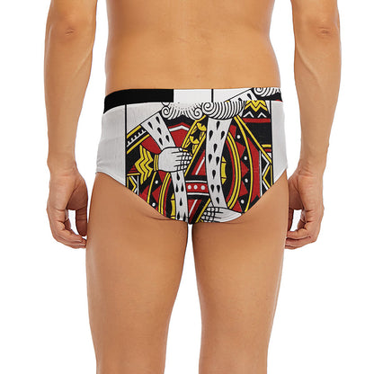 King Of Hearts Playing Card Print Men's Briefs