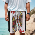 King Of Hearts Playing Card Print Men's Cargo Shorts