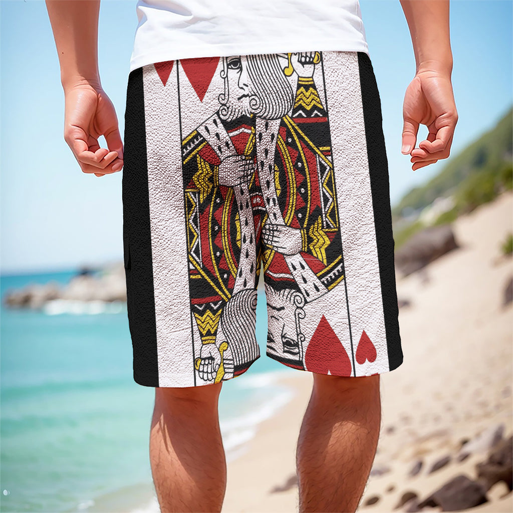 King Of Hearts Playing Card Print Men's Cargo Shorts