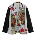 King Of Hearts Playing Card Print Men's Cotton Blazer