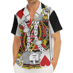King Of Hearts Playing Card Print Men's Deep V-Neck Shirt