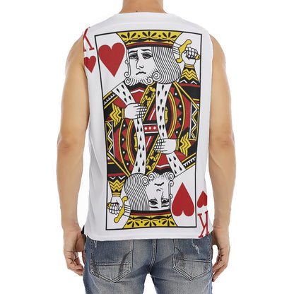 King Of Hearts Playing Card Print Men's Fitness Tank Top