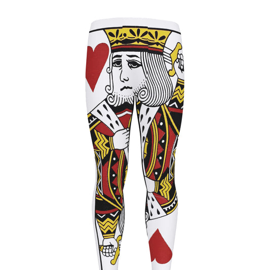King Of Hearts Playing Card Print Men's leggings