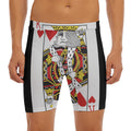 King Of Hearts Playing Card Print Men's Long Boxer Briefs