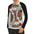 King Of Hearts Playing Card Print Men's Long Sleeve Rash Guard