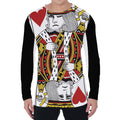 King Of Hearts Playing Card Print Men's Long Sleeve T-Shirt