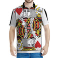 King Of Hearts Playing Card Print Men's Polo Shirt