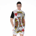 King Of Hearts Playing Card Print Men's Romper