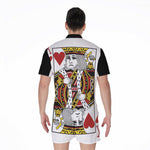 King Of Hearts Playing Card Print Men's Rompers