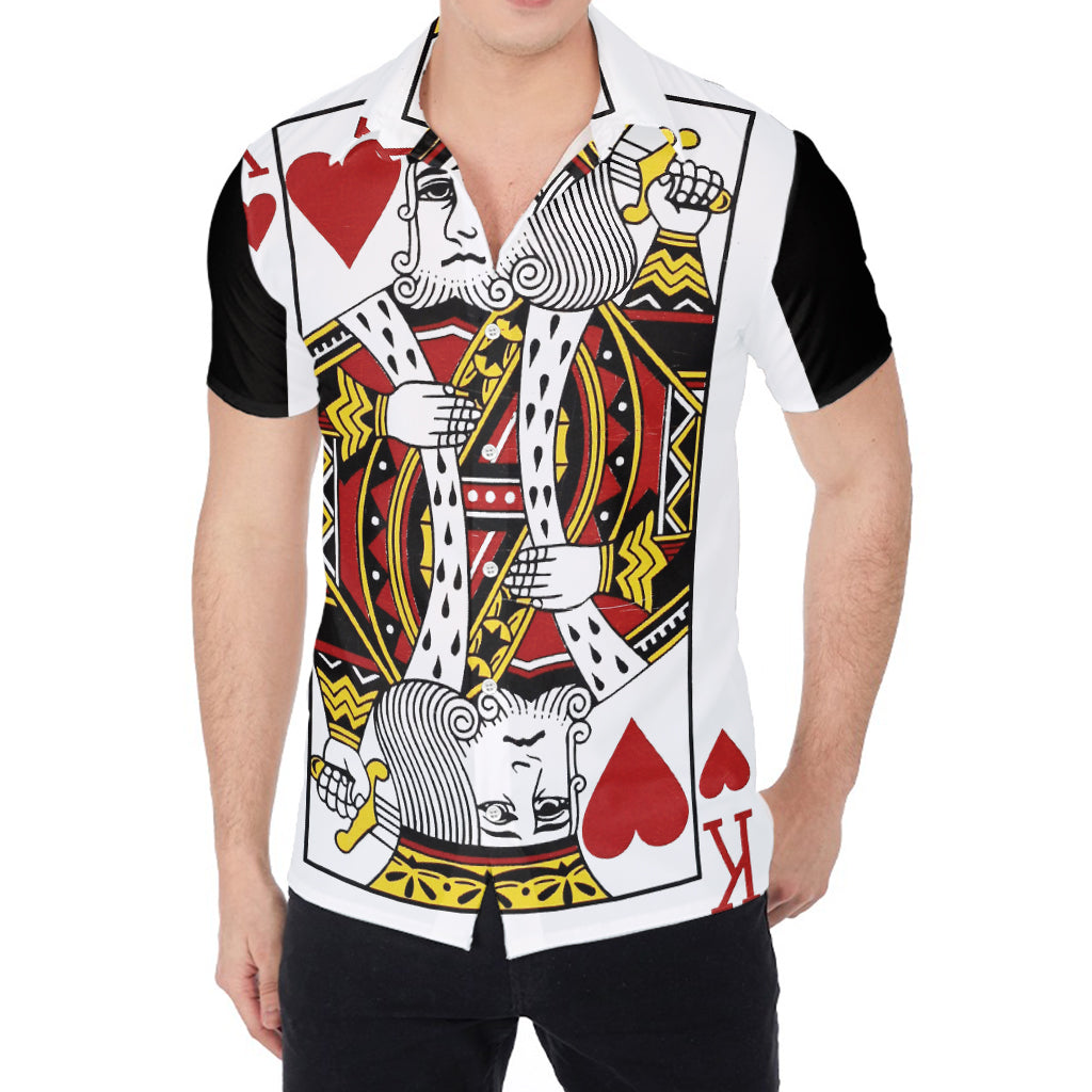 King Of Hearts Playing Card Print Men's Shirt