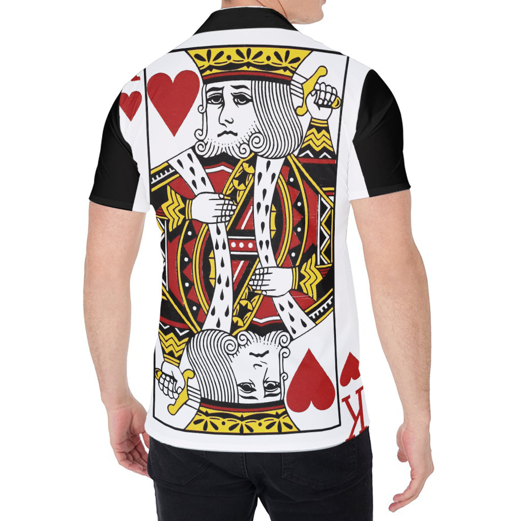 King Of Hearts Playing Card Print Men's Shirt