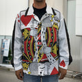 King Of Hearts Playing Card Print Men's Shirt Jacket