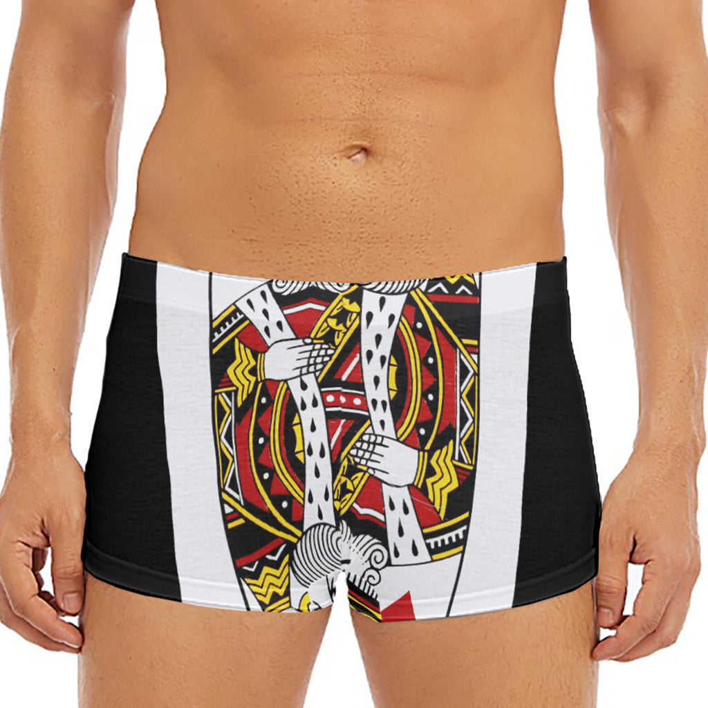 King Of Hearts Playing Card Print Men's Short Boxer Briefs