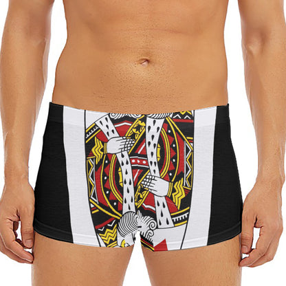 King Of Hearts Playing Card Print Men's Short Boxer Briefs