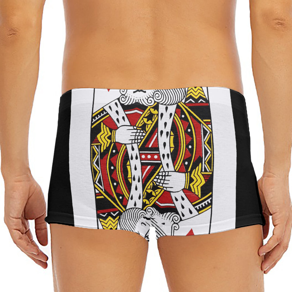 King Of Hearts Playing Card Print Men's Short Boxer Briefs