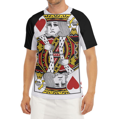King Of Hearts Playing Card Print Men's Short Sleeve Rash Guard