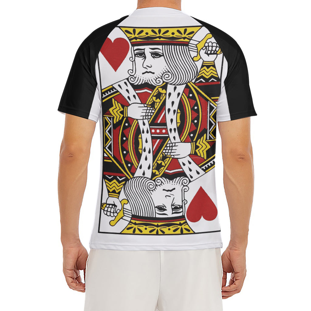King Of Hearts Playing Card Print Men's Short Sleeve Rash Guard