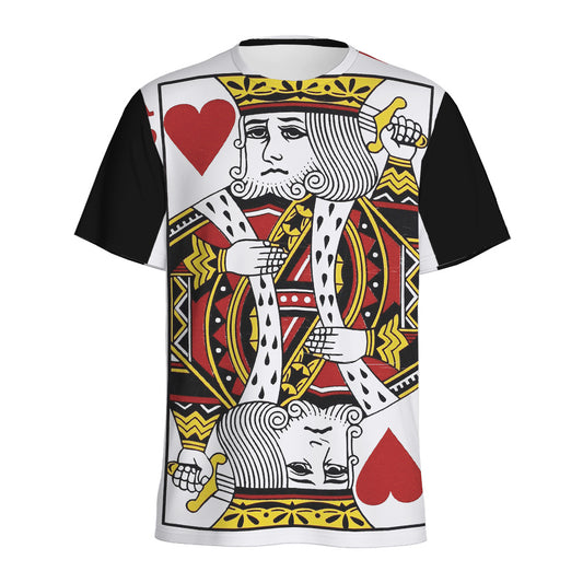King Of Hearts Playing Card Print Men's Sports T-Shirt