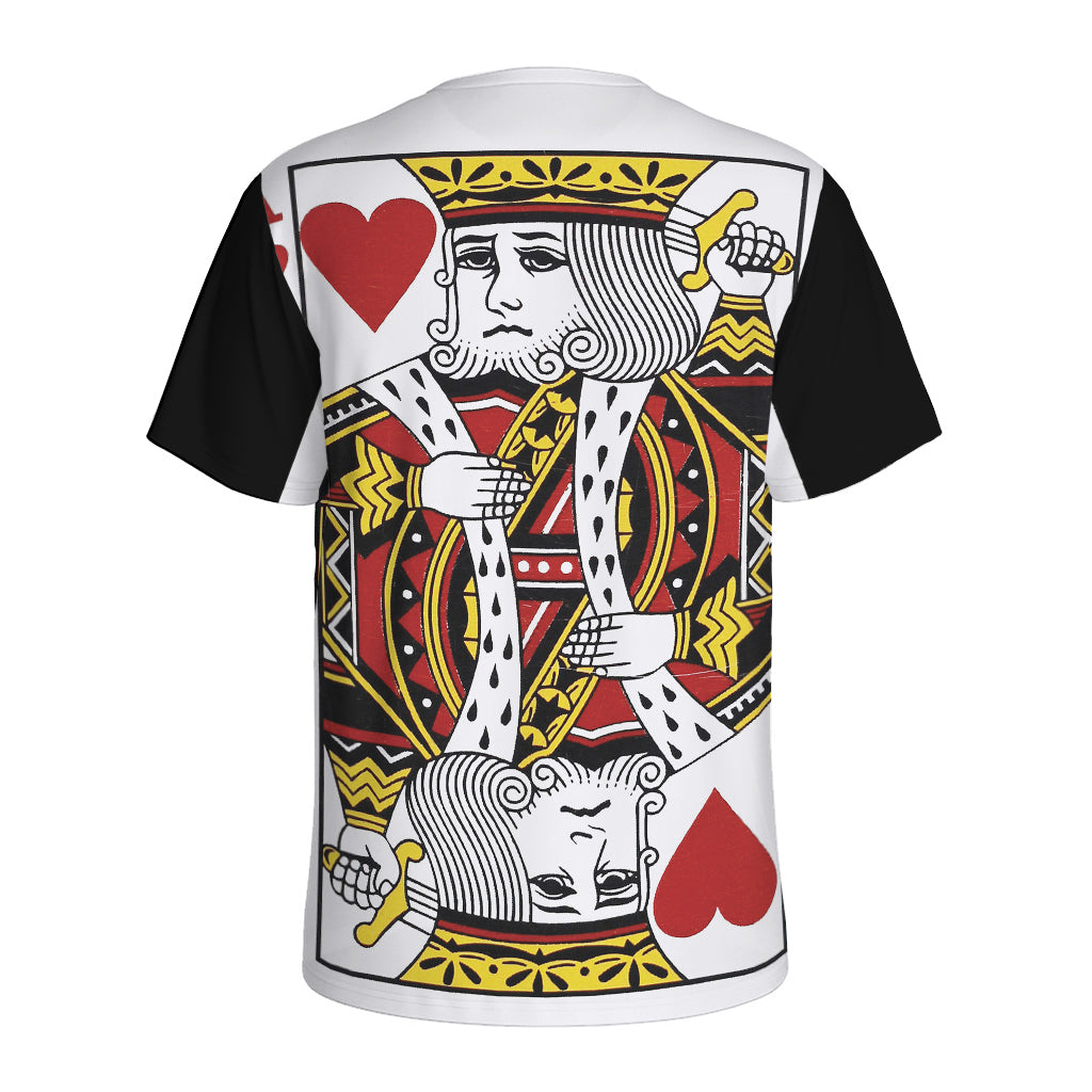King Of Hearts Playing Card Print Men's Sports T-Shirt