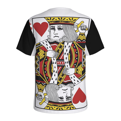 King Of Hearts Playing Card Print Men's Sports T-Shirt