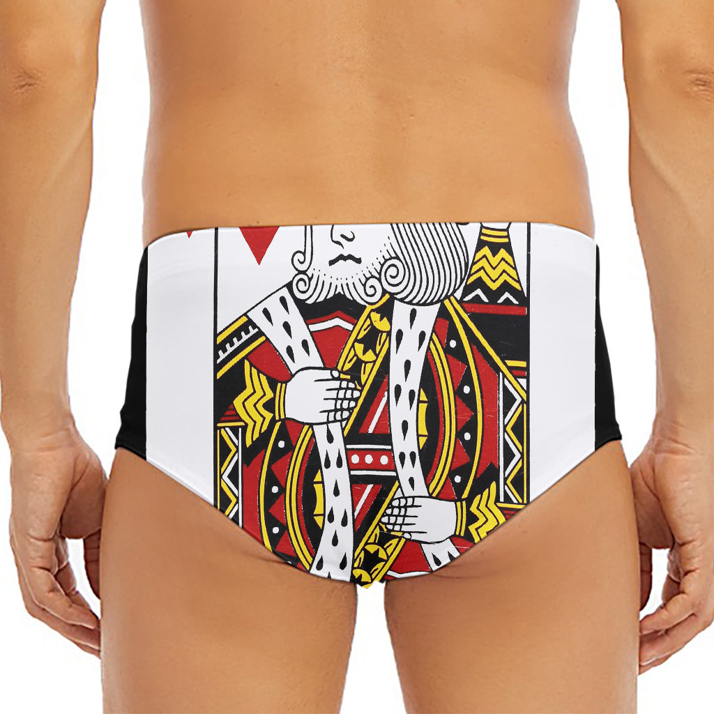King Of Hearts Playing Card Print Men's Triangle Swim Briefs