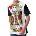 King Of Hearts Playing Card Print Men's Velvet T-Shirt