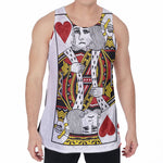 King Of Hearts Playing Card Print Men's Velvet Tank Top